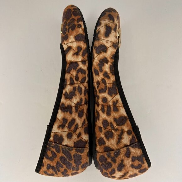 Michael Kors Womens Brown Faye Cheetah Calf Hair Slip-On Size 5 Ballet Flats - Picture 6 of 11